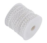 Sahgsa Guirlande Décorative de Noël à Double Ligne en Coton pour Mariage, Chaîne de Perles élégante 25 M/Rouleau pour Décoration de Fête, Matériau en Résine/Beige (#1)
