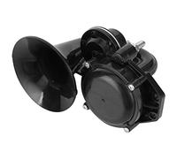 Sahgsa Klaxon Universel de Fanfare de Trompette D'escargot Noir de 120dB pour le Train de Fourgon de Bus de Camion de Voiture, Métal Durable + ABS, Taille 12V/24V 5,9 X 8,26 Pouces
