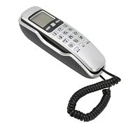 Sahgsa KXT888CID Téléphone Fixe Filaire Mural avec écran LCD pour Hôtel, Bureau à Domicile, Identification de L'appelant, Vérification de la Mémoire pour Une Utilisation Facile, Matériau ABS (Argent)