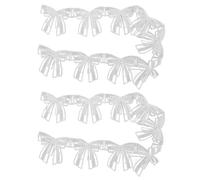 Sahgsa Lot de 2 Rouleaux de Dentelle Brodée à Double Couche, avec Nœud, Perles, Ruban, Accessoires de Couture Faits à la Main pour Décoration de Chapeau (Double Nœud)