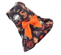 Sahgsa Robe de Soirée pour Chien d'halloween, Motif Unique, Vêtements de Vacances Doux et Confortables pour Chiot, Matériau en Polyester, imprimé avec Citrouilles, Fantômes, Araignées et