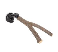 Sahgsa Support de Perchoir en Bois Antidérapant pour Branche D'oiseau, pour Entraînement Interactif, avec Ventouses, pour Oiseaux de Petite et Moyenne Taille (20CM)