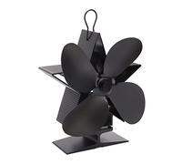 Sahgsa Ventilateur de Poêle à Chaleur Haute Performance Ventilateur de Poêle Thermodynamique à 4 Pales pour à Bois pour Alliage D'aluminium Domestique Noir