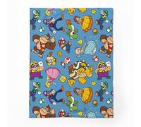 SAHINLER créateur d'univers Mario - Plaid Nintendo Mario et Ses Amis- 120x150 cm - 100% Polyester - Bleu