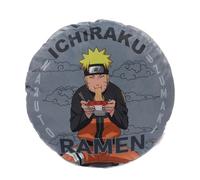 SAHINLER créateur d'univers Naruto Shippuden - Coussin Rond Naruto Ichiraku Ramen - 100% Polyester - 200 GSM - Gris