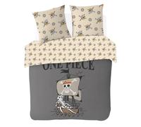 SAHINLER créateur d'univers One Piece - Housse de Couette One Piece Vogue Merry - 160x210 cm + 2 taies d'oreiller 63x63 cm - 100% Coton - Gris