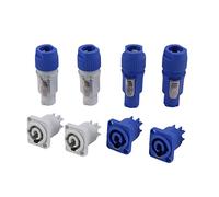 Sahkgye 4 Jeux de Connecteurs PowerCON, NAC3FCA + NAC3MPA-1 et NAC3FCB + NAC3MPB-1, Connecteur de CâBle Verrouillable + Connecteur de ChâSsis, EntréE et Sortie d'alimentation