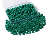 Sahoottie Lot de 500 perles poney vertes de 9 mm - Perles Kandi à grand trou pour tresses - Perles poney à enfiler pour bracelets, colliers, travaux manuels