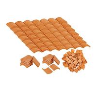 SAHROO 100 PièCes SéRies Tuiles de Toit Ensemble de Construction Tuiles Miniatures Mini de PoupéE Bardeaux Faux Carrelage de PoupéE Cuisine Jardin Accessoires