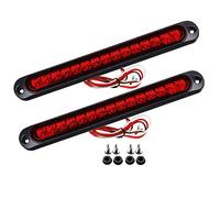 SAHROO 2 PièCes SéRies 10 Pouces 15 LED LumièRe de Remorque LED Stop Tourner Feu ArrièRe TroisièMe Bande de Barre de Frein pour Bateaux Lourds Camions Rouge