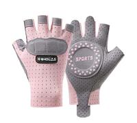 Sahunfri Gants de vélo pour Enfants - Gants de Cyclisme Respirants avec Coussinets en Silicone antidérapants, séchage Rapide et faciles à Mettre et à enlever (Rose, Medium)