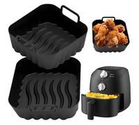 Sahunfri Lot De 2 Revêtements En Silicone Pour Friteuse À Air Midea 2 L, Réutilisables, Antiadhésifs, Avec Poignées Pour Une Prise En Main Facile, Lavables Au Lave-vaisselle, Sans BPA