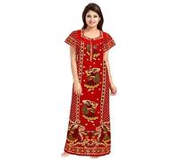 Sai Fashion Women Cotton Nighty Gown Nightwear Nightwear Maxi Soft Night Suit Cotton Printed (Multicolored)