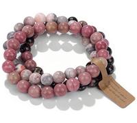 SAIBANGZI Bracelet Pierre Naturelle 8mm - Set de 3 Bracelets Fait Main, Bijou Énergétique pour Hommes et Femmes, Sérénité, Équilibre et Confiance avec Coffret Cadeau