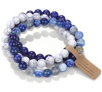 SAIBANGZI Bracelet Pierre Naturelle 8mm - Set de 3 Bracelets Fait Main, Bijou Énergétique pour Hommes et Femmes, Sérénité, Équilibre et Confiance avec Coffret Cadeau