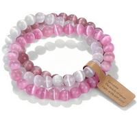 SAIBANGZI Bracelet Pierre Naturelle 8mm - Set de 3 Bracelets Fait Main, Bijou Énergétique pour Hommes et Femmes, Sérénité, Équilibre et Confiance avec Coffret Cadeau