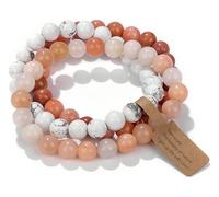 SAIBANGZI Bracelet Pierre Naturelle 8mm - Set de 3 Bracelets Fait Main, Bijou Énergétique pour Hommes et Femmes, Sérénité, Équilibre et Confiance avec Coffret Cadeau