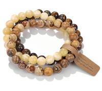 SAIBANGZI Bracelet Pierre Naturelle 8mm - Set de 3 Bracelets Fait Main, Bijou Énergétique pour Hommes et Femmes, Sérénité, Équilibre et Confiance avec Coffret Cadeau