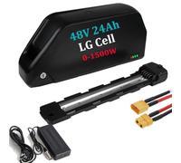 Saibike 36V/48V 25Ah Batterie de vélo électrique pour 250W 500W 750W 1000W 1500W Ba-fang et Autres Kit de Conversion Ebike(Batteries de qualité A) (48V 24Ah Adapté à 0-1500W/LG/Cell)