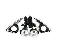 SAIBOL Pour Toyota Pour Yaris Pour Vitz 2018 2019 2020 Pare-chocs Avant Feu Antibrouillard DRL Jour Cadre Garniture Chromée Blanche Feux brouillard Antibrouillard(1 jeu)