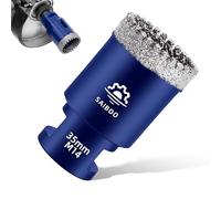 SAIBOO Forets Carrelage Diamant 35mm Scie Cloche Diamantée Brasé Sous Vide et Trépans avec Filetage M14 pour Granit Carrelage Porcelaine Céramique Marbre, pour Meuleuse d'angle