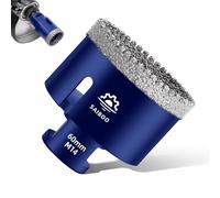 SAIBOO Forets Carrelage Diamant 60mm Scie Cloche Diamantée Brasé Sous Vide et Trépans avec Filetage M14 pour Granit Carrelage Porcelaine Céramique Marbre, pour Meuleuse d'angle