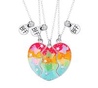 saibunratus Colliers d'amitié avec pendentif papillon en forme de cœur, colliers assortis pour filles, meilleurs amis moitié 1 ensemble* collier pour 3, Refer to description, se référer à la