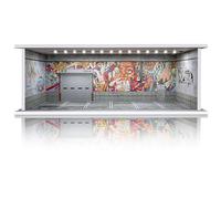 Saichotoy Vitrine pour Hot Wheels : garage de stationnement empilable pour boîte d'allumettes à l'échelle 1/64, rangement en mousse pour camions monstres avec lumière LED et couvercle en acrylique