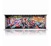 Saichotoy Vitrine pour Hot Wheels : garage de stationnement empilable pour boîte d'allumettes à l'échelle 1/64, rangement en mousse pour camions monstres avec lumière LED et couvercle en acrylique,