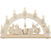 SAICO Arche lumineuse 3D pour cyclomoteur - Éclairage LED de qualité supérieure à 7 ampoules - Blanc chaud - Un chef-d'œuvre de l'art traditionnel des monts Métallifères pour des moments festifs