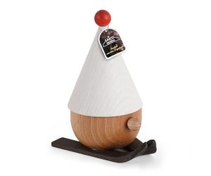 SAICO Räuchermännchen Nain Ski Günni 6 x 7 x 12 cm - Fumoir en bois fait à la main avec 5 cônes d'encens - Fabriqué à la main dans les monts Métallifères - Fabriqué en Allemagne