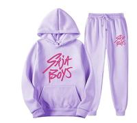 SaiDeng 2PCS K-Pop De-Mon H-Hunters Huntrix - Hoodie Oversize + Pantalon Jogging, Ensemble 2 Pièces Streetwear Décontracté pour Enfants et Adolescents Fans de K-Pop