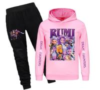 SaiDeng Huntrix Hoodie K-Pop & Ensemble 2 Pièces - Sweatshirt à Manches Longues Anime + Pantalon Jogging, Streetwear Décontracté pour Filles et Adolescents, Option Hoodie Seul ou Set Complet