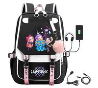 Saideng K-Pop Huntrix Sac à Dos - Sac à Dos Imperméable De-Mon H-Hunters avec Port USB, Compartiment Ordinateur Portable & Grand Rangement, Sac Scolaire et Sac de Loisir 42×29×16 cm