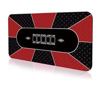 SaiDuoDuo Tapis de Poker Pliant, Tapis de Poker Texas en Caoutchouc Professionnel pour 10 Joueurs, Tapis de Mise en Page de Jeu de Joueurs,Rouge,S