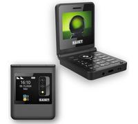 SAIET téléphone à clapet 4G double SIM noir avec double écran et appareil photo