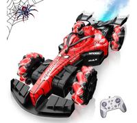 SAIFILI Formule 1 Voiture Télécommandée Drift, 2.4GHz Voiture Spider Telecommandé Enfant, 1:18 RC Drift Cars Jouet Enfant 3 4 5 6 7 8+ Ans avec Spray, 360°Rotation, Batterie Rechargeable, Rouge