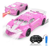 SAIFILI Spider Voiture Télécommandée Fille Enfant, Voiture RC Rose 2,4G avec Fonction de Pulvérisation et Lumières , Bugetti Jouet pour Fille 3 4 5 6 7 8 Ans, Idéal Cadeau d'anniversaire