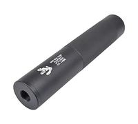Saigo Defense Accessoire Airsoft/Silencieux factice Delta Force Type A/ 190x30mm métal avec marquage Blanc/Filetage 14mm horaire et Anti-horaire/Couleur Noir