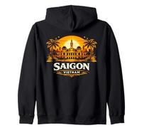 Saigon Vietnam Sunset Skyline Voyage Design Ho Chi Minh-Ville Sweat à Capuche