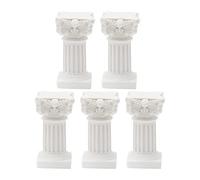 Saihisday Lot de 5 Mini colonnes grecques Romaines en résine pour décoration de Table de Mariage, Micro Paysage, Cour (Blanc)