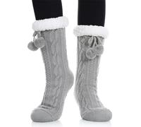SAIIURV 1 Paire Chaussettes Douillettes pour Femmes Chaussettes Antidérapantes Chaudes Noël Antidérapantes Femmes Hiver
