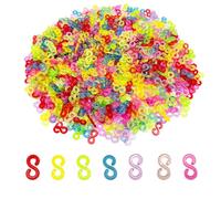 SAIIURV 1000 Pièces S Clips Coloré Loom Bandes Résultats Fermoirs Clips En Plastique, Élastiques Attache-Bracelets Bands avec Multicolores S-Clips pour Bracelet Collier Tricot Diy (Multicolore)