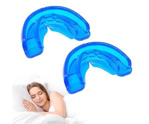 SAIIURV 2 Pièces Anti-Ronflement Silicone Réglable, Plus Doux Dispositifs Anti-Ronflement, Orthese Anti Ronflement, Multiusage Orthèse, Universel Adapté Hommes à Toutes Les Formes de Bouche (Bleu)