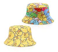 SAIIURV 2 Pièces Canard Bob Chapeau de Pêcheur pour Femme Homme, Réversible Bobs Mode Seau Chapeau de Soleil de Visière pour Adulte Adolescents, Classique Chapeau de Plage Duck Hat pour Plein Air