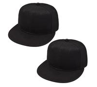SAIIURV 2 Pièces Casquette Snapback Homme & Femme Classique Snapback Chapeau, Casquette de Baseball Réglable, Casquettes de Baseball pour Voyage en Plein Air, Golf Hat Motorcycle Trucker Cap (Noir)