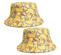 SAIIURV 2 Pièces Chapeaux de Seau, Bob Chapeau de Pêcheur Femme Homme, Chapeaus de Soleil Été Casquettes Pêcheur Pliable, Chapeau de Plage (FR/ES, Alpha/Lettres, Taille Unique, Jaune)
