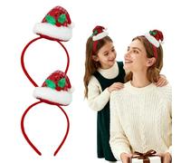 SAIIURV 2 Pièces Mini Bonnet de Père Noël, with Sequins and Holly, Sparkly Santa Hat Xmas Novelty Headwear, Fancy Dress Accessories pour Halloween, Carnaval, Fête d'elfes pour Cadeaux de Noël (Rouge)
