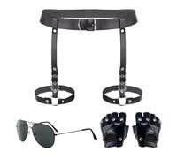 SAIIURV 3 Pièces Costume de police, accessoires de costume de chauffeur avec lunettes de soleil, Halloween Costume Dress up ensemble de jeu de rôle pour fête