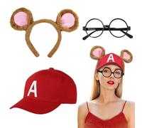 SAIIURV 3 Pièces Ensemble de Costume Ours Déguisement Animal Cosplay Set, Ours Oreilles Ours Le Jeu de Rôle Animalier, Costume Animal pour Carnaval Fête Déguisement Halloween le Jeu de Rôle Animalier